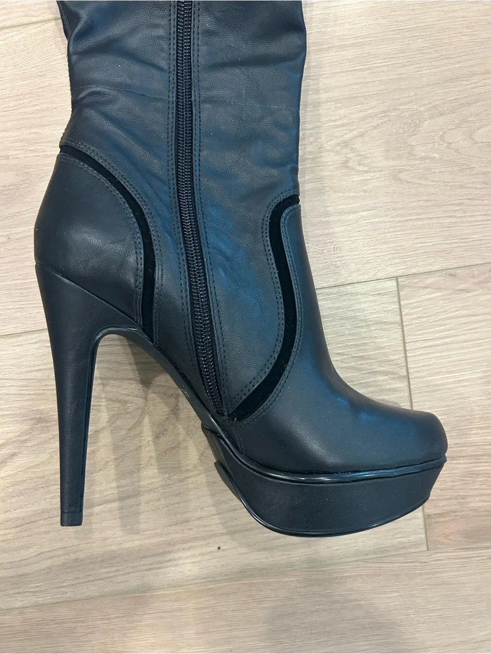 Aldo Black Over‑the‑Knee Platform Stiletto Boots • Size 6.5 👢🖤